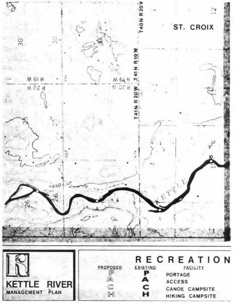 2 pages - Insert of Kettle River Recreation Management map, plate 7 here 