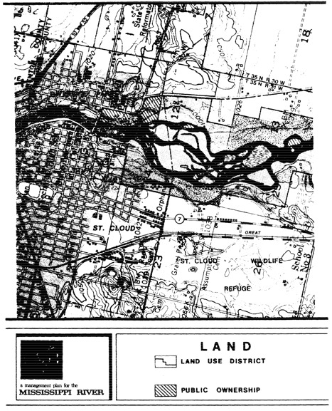 2 pages - Insert of Mississippi River Land Management map, plate 1 here 