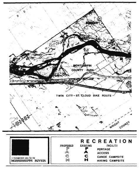 2 pages - Insert Mississippi River Recreation Management map, plate 5 here 