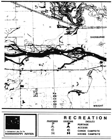 2 pages - Insert Mississippi River Recreation Management map, plate 7 here 