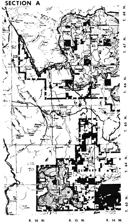1 page - Insert Section A of Boundary Waters Canoe Area map here. 