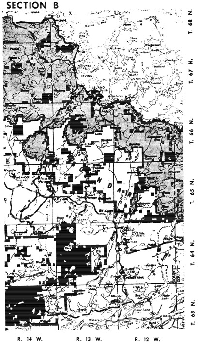 1 page - Insert Section B of Boundary Waters Canoe Area map here. 