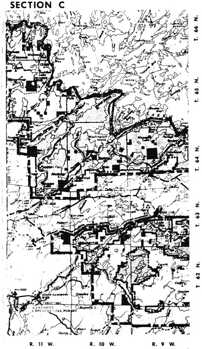 1 page - Insert Section C of Boundary Waters Canoe Area map here. 