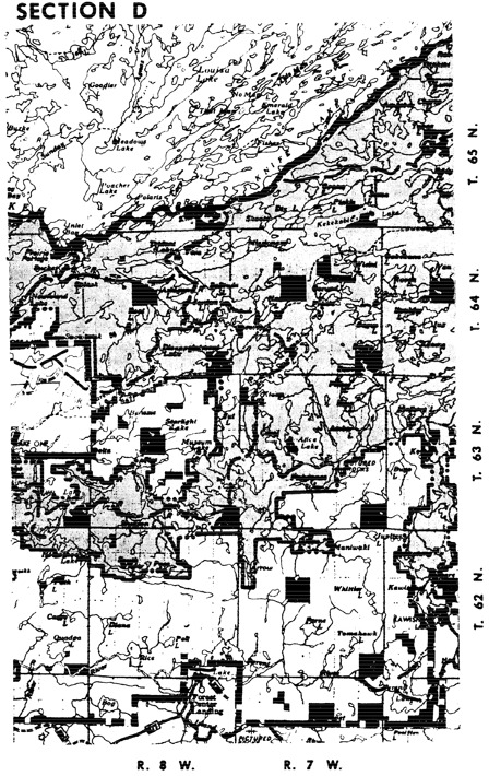 1 page - Insert Section D of Boundary Waters Canoe Area map here. 