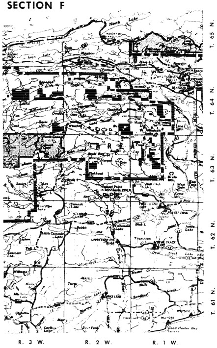 1 page - Insert Section F of Boundary Waters Canoe Area map here. 