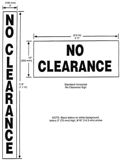 1 page - insert no clearance sign here. 